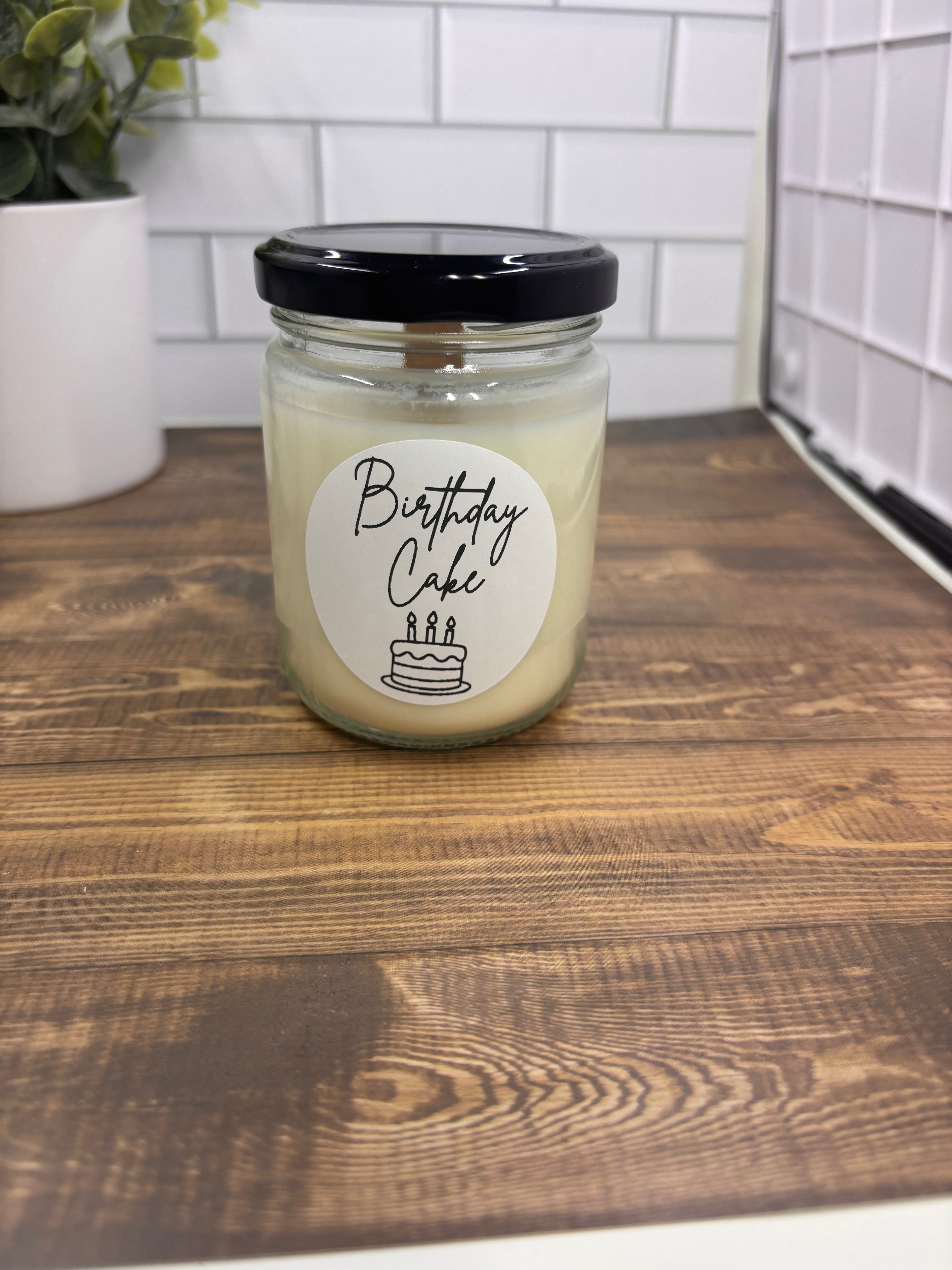 Birthday Cake Wood Wick 8oz Candle