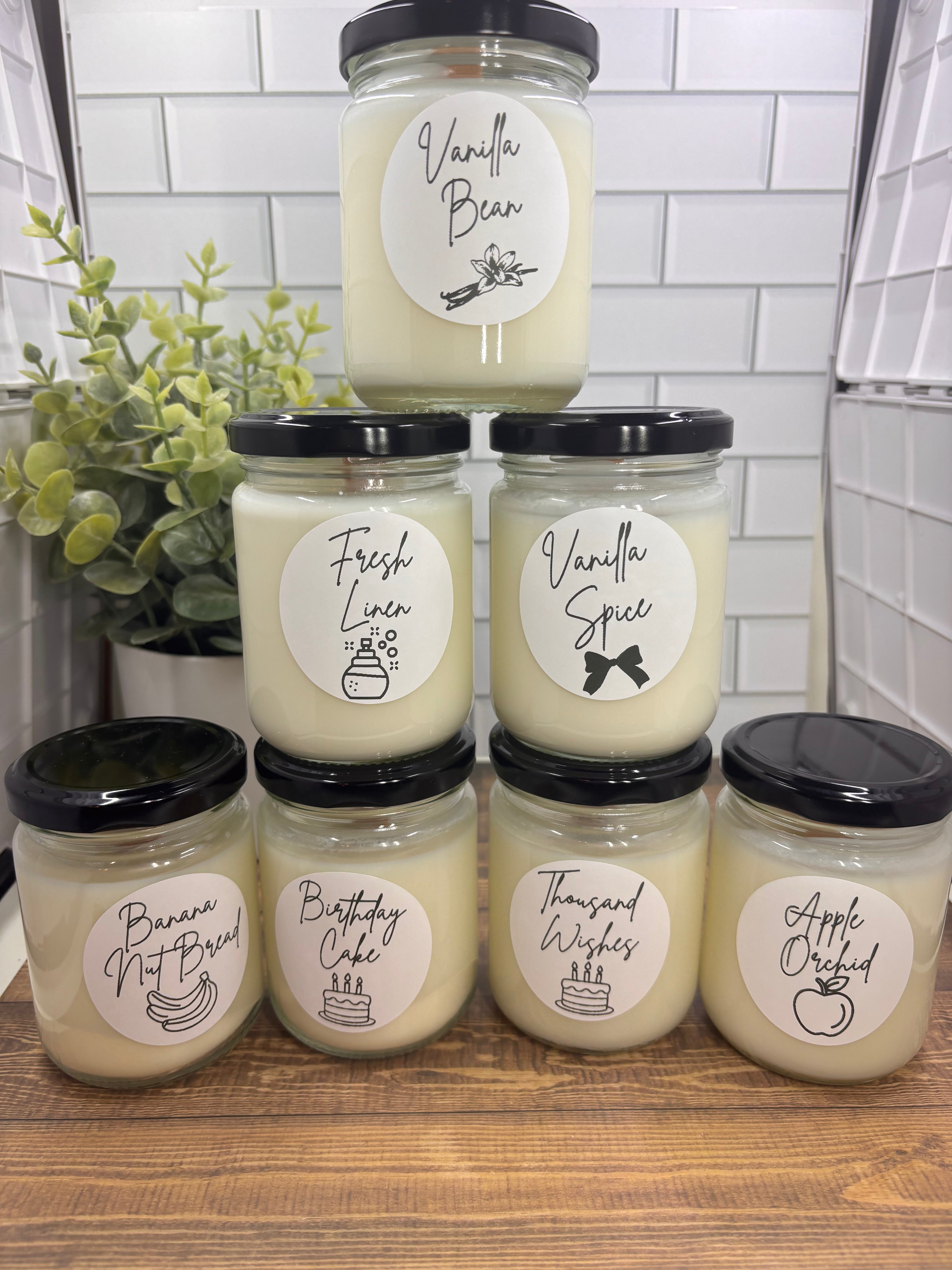 Vanilla Bean Wood Wick Soy Wax 8oz Candle