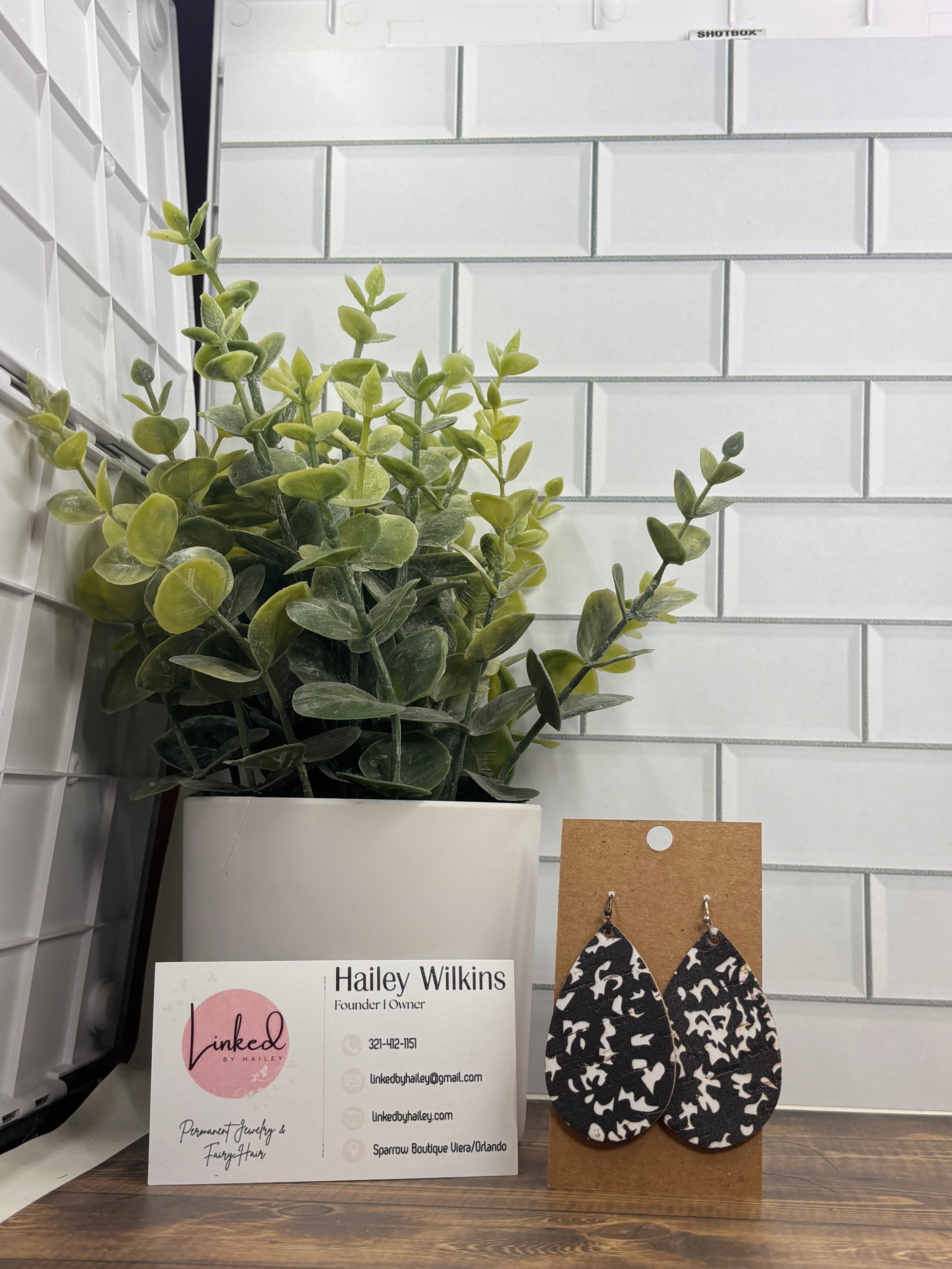 Black/White Dangle Earrings